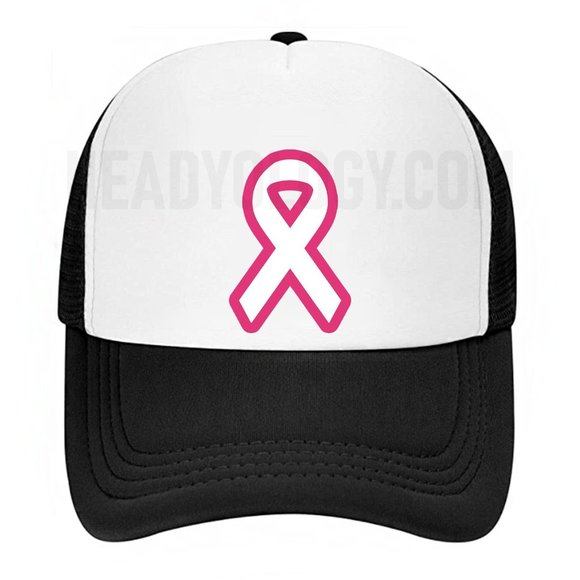 Cancer Awareness Hat Pink Ribbon Baseball Trucker Hat(Choose your color) - Picture 5 of 16